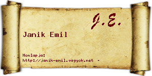 Janik Emil névjegykártya